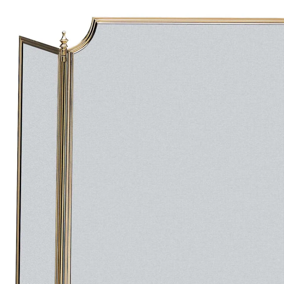 Łapacz iskier z cienką czarną siatką i mosiądzem Made in Italy - Wieloryb Viadurini