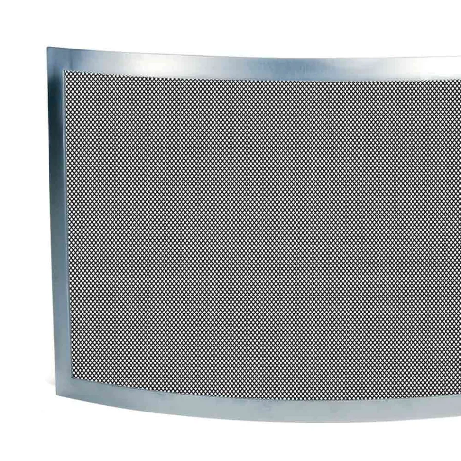 Łapacz iskier z czarną siatką i zakrzywioną stalą Made in Italy - szafir Viadurini