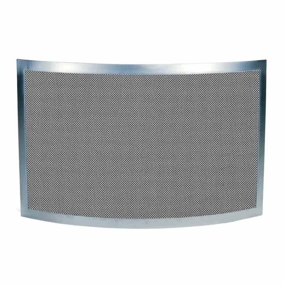 Łapacz iskier z czarną siatką i zakrzywioną stalą Made in Italy - szafir Viadurini