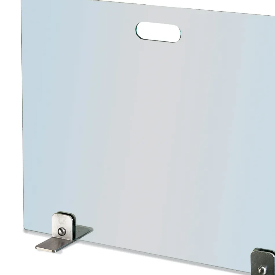 Łapacz iskier z hartowanego kryształu i stalowych nóżek Made in Italy - Tom Viadurini