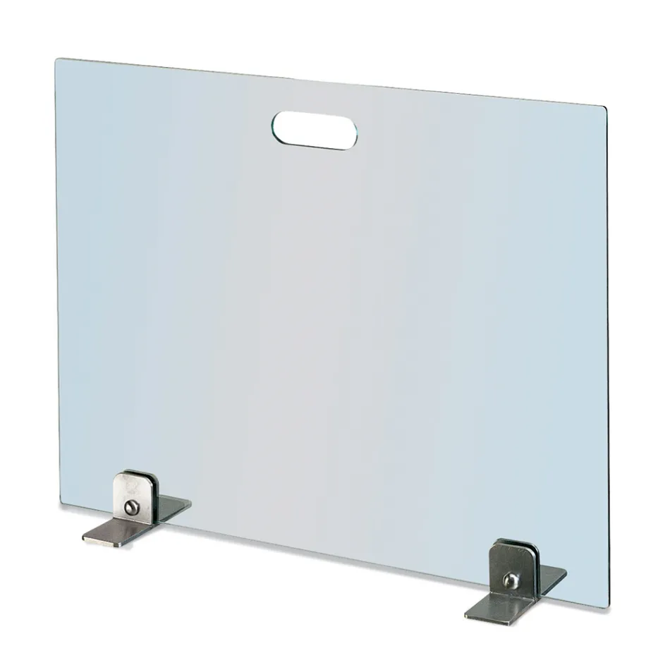 Łapacz iskier z hartowanego kryształu i stalowych nóżek Made in Italy - Tom Viadurini