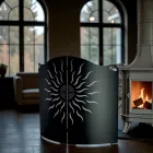 Zakrzywiona osłona pieca z 2 metalowymi drzwiczkami Made in Italy - Kaczka Viadurini