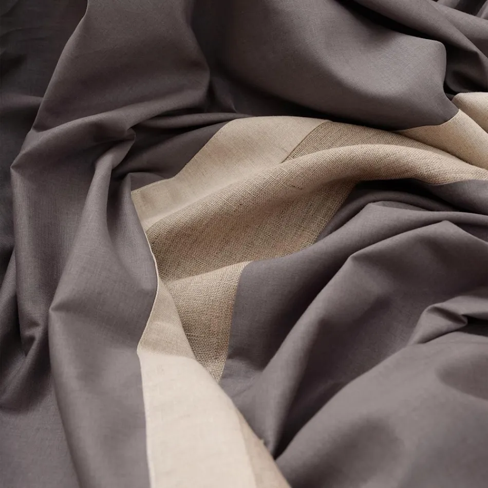 Zestaw poszewek na kołdrę w 90% bawełny i 10% lnu z 1 poszewką na poduszkę Wyprodukowano we Włoszech - Nestle Viadurini