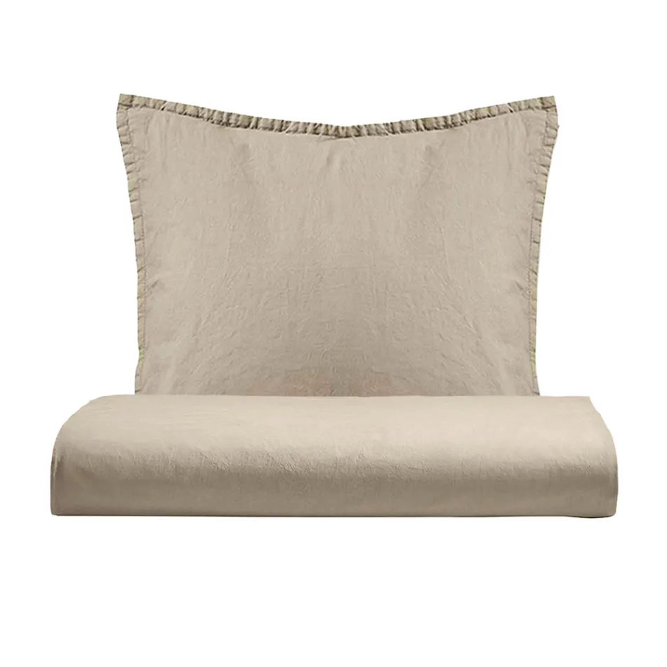 Pojedynczy zestaw poszewek na kołdrę z czystej bawełny barwionej w masie z 1 poszewką na poduszkę - Delikatność Viadurini