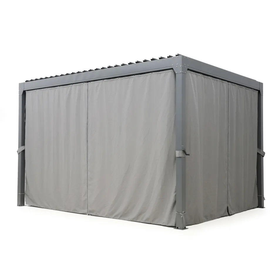 Pegola 3x4 mt w kolorze antracytowym z aluminium z korbą - Levante Viadurini