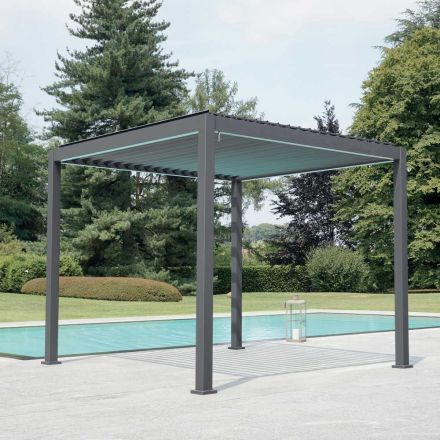 Pegola 3x4 mt w kolorze antracytowym z aluminium z korbą - Levante Viadurini
