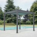 Pergola 3x4 mt z malowanego na kolor antracytowy aluminium z korbą - Levante