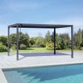 Antracytowa aluminiowa pergola z regulowanym dachem - Vitta