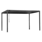Antracytowa aluminiowa pergola z regulowanym dachem - Vitta Viadurini