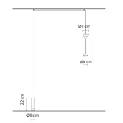 Minimalistyczna lampa podłogowa z czarnego aluminium i podwójnego stożka - Mercado Viadurini