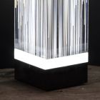 Ledowa lampa podłogowa w satynowym akrylowym kryształowym tryptyku - Crystol Viadurini