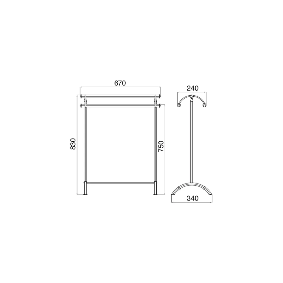 Stojak na ręcznik kąpielowy z mosiądzu w stylu vintage Made in Italy - Aristide Viadurini