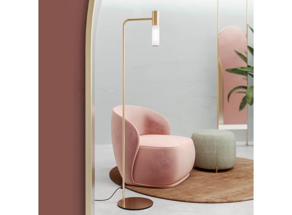 Elegancka lampa podłogowa z mosiądzu i szkła Made in Italy - Etoile autorstwa Il Fanale Viadurini