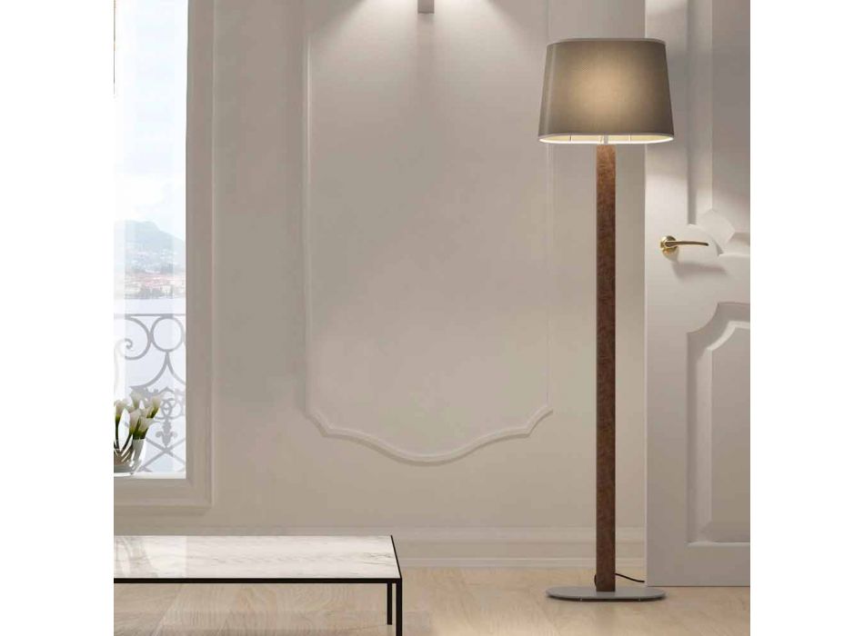 Nowoczesna lampa podłogowa z metalu z abażurem z tkaniny Made in Italy - Jump Viadurini