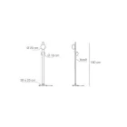 Lampa podłogowa Alma z aluminium i białego szkła dmuchanego Viadurini