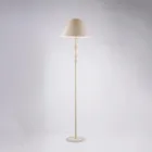 Drewniana i żelazna lampa podłogowa z abażurem, wyprodukowana we Włoszech do dekoracji wnętrz - Toskania Viadurini