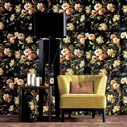 Lampa podlogowa z drewna i materialu design Grilli Zarafa made in Italy Viadurini