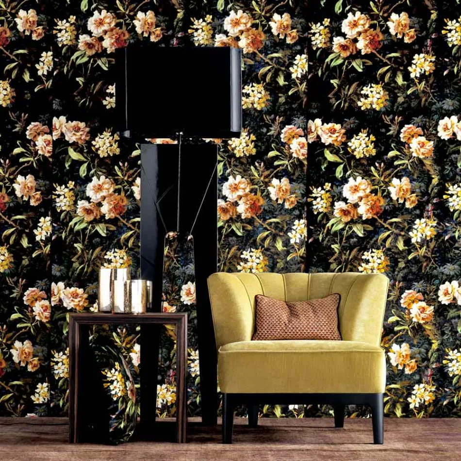 Lampa podlogowa z drewna i materialu design Grilli Zarafa made in Italy Viadurini