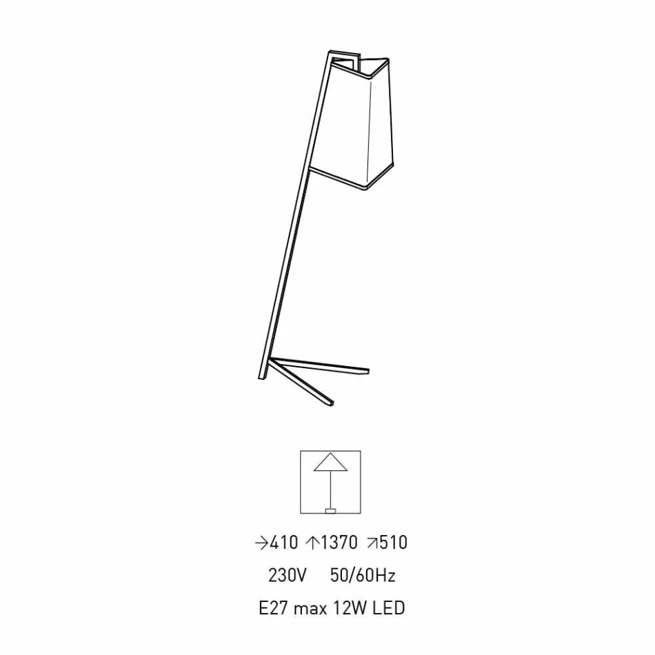 Metalowa lampa podłogowa z nowoczesnym białym bawełnianym abażurem Made in Italy - Barton Viadurini