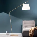 Metalowa lampa podłogowa z kloszem z pcv pokryta tkaniną - Adriana Viadurini