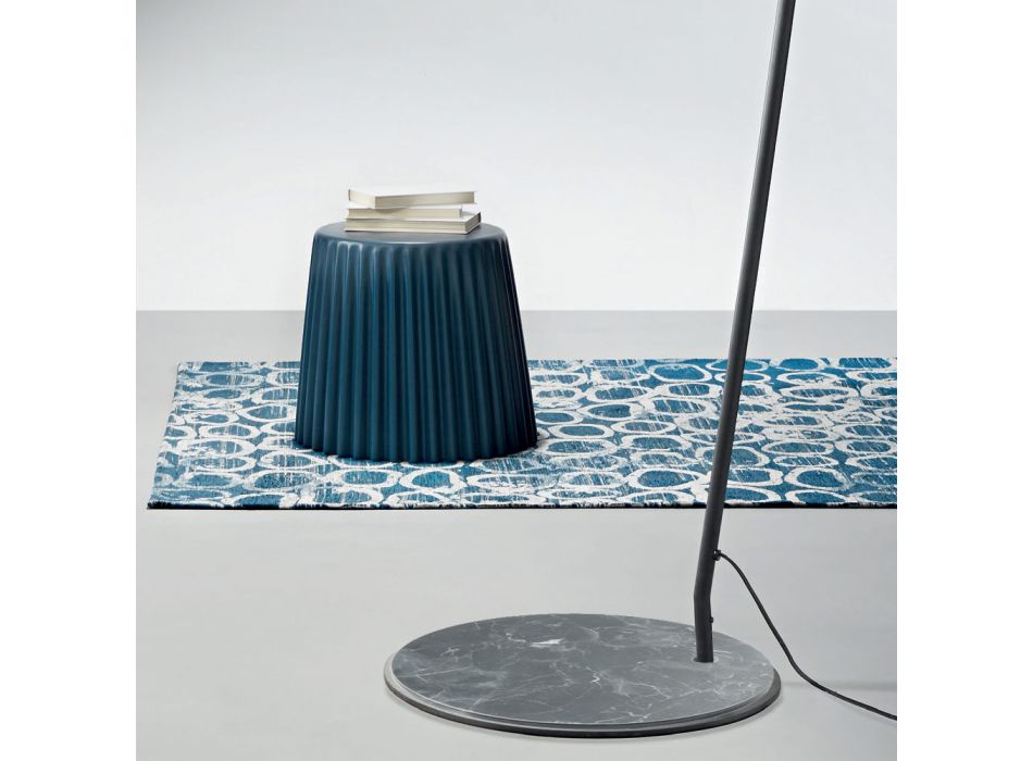 Metalowa lampa podłogowa z kloszem z pcv pokryta tkaniną - Adriana Viadurini