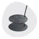 Metalowa lampa podłogowa z kloszem z pcv pokryta tkaniną - Adriana Viadurini