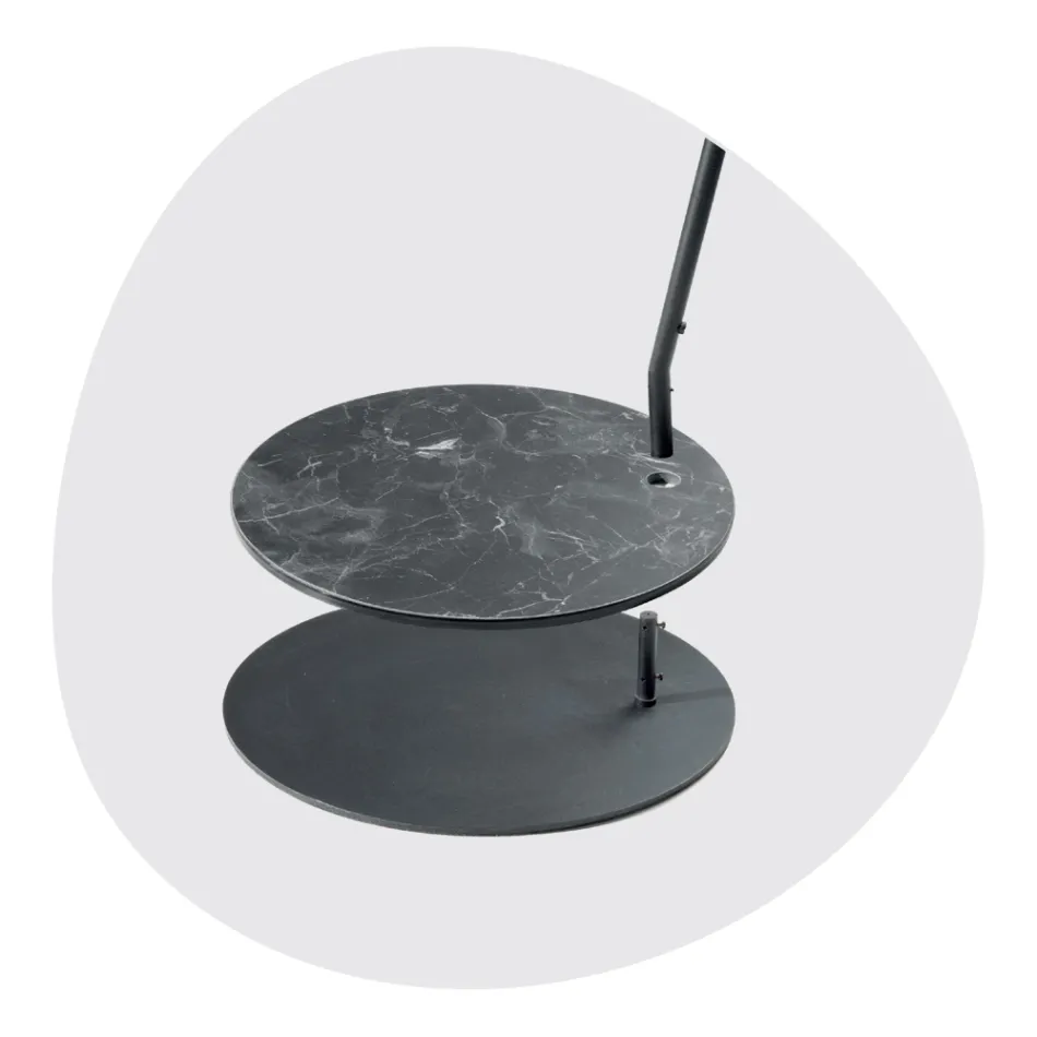 Metalowa lampa podłogowa z kloszem z pcv pokryta tkaniną - Adriana Viadurini