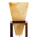 Lampa podlogowa z onyksu i drewna desifn Grilli York made in Italy Viadurini