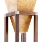 Lampa podlogowa z onyksu i drewna desifn Grilli York made in Italy Viadurini