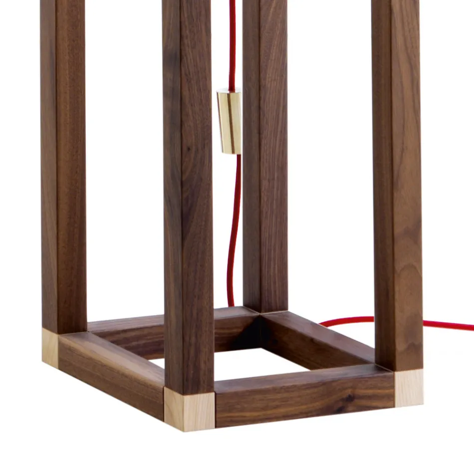 Lampa podlogowa z onyksu i drewna desifn Grilli York made in Italy Viadurini