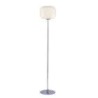 Szklana lampa podłogowa z dwoma wykończeniami i metalową ramą Made in Italy - Brera Viadurini