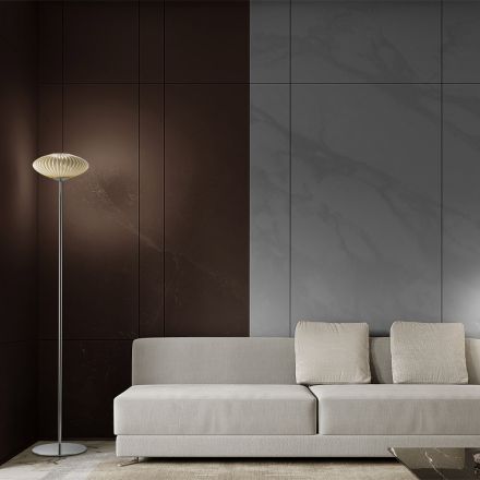 Lampa podłogowa z żebrowanego i dmuchanego szkła weneckiego - Dafne Viadurini