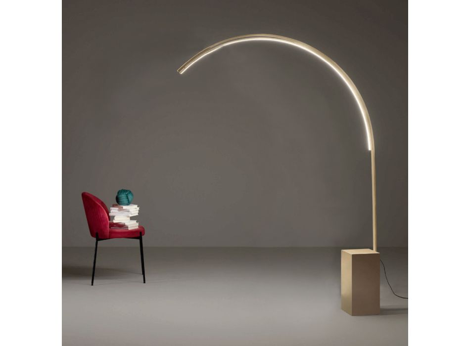 Nowoczesna lampa podłogowa ze ściemnianym światłem LED z malowanego metalu - Picea Viadurini