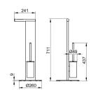 Stojący uchwyt na szczotkę toaletową i rolka do kąpieli z białego lub czarnego aluminium - Alcade Viadurini