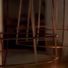 Lampa podłogowa do salonu 3 światła w stylu minimalistycznym białym lub z naturalnego metalu - stylizacja Viadurini