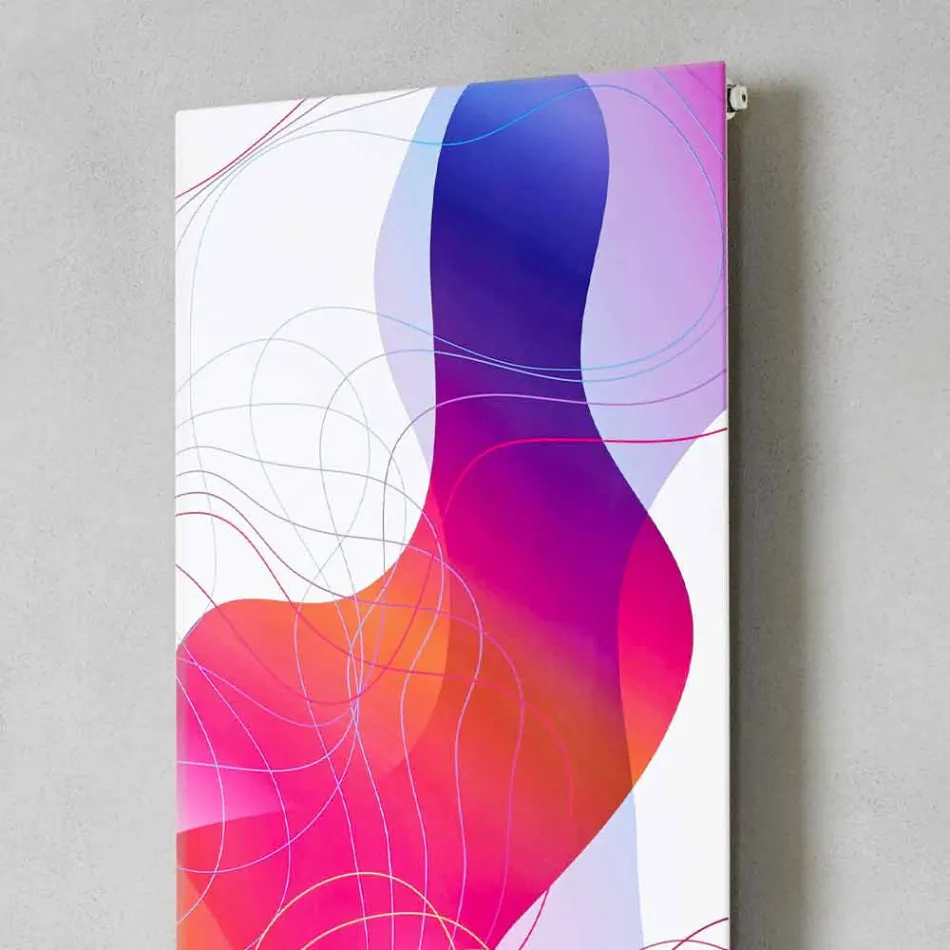 Naścienna hydrauliczna płyta promiennikowa ze stali z dekoracją 839 Watt - Kelvin Viadurini