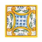 Kwadratowe talerze w kolorowej porcelanie Majolica Decor 6 szt. - Płytka Viadurini