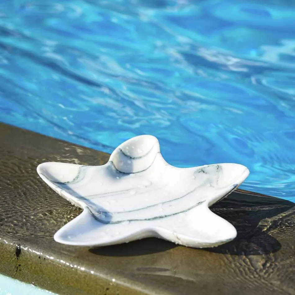 Nowoczesny spodek marmurowy w kształcie rozgwiazdy Made in Italy - Ticcio Viadurini