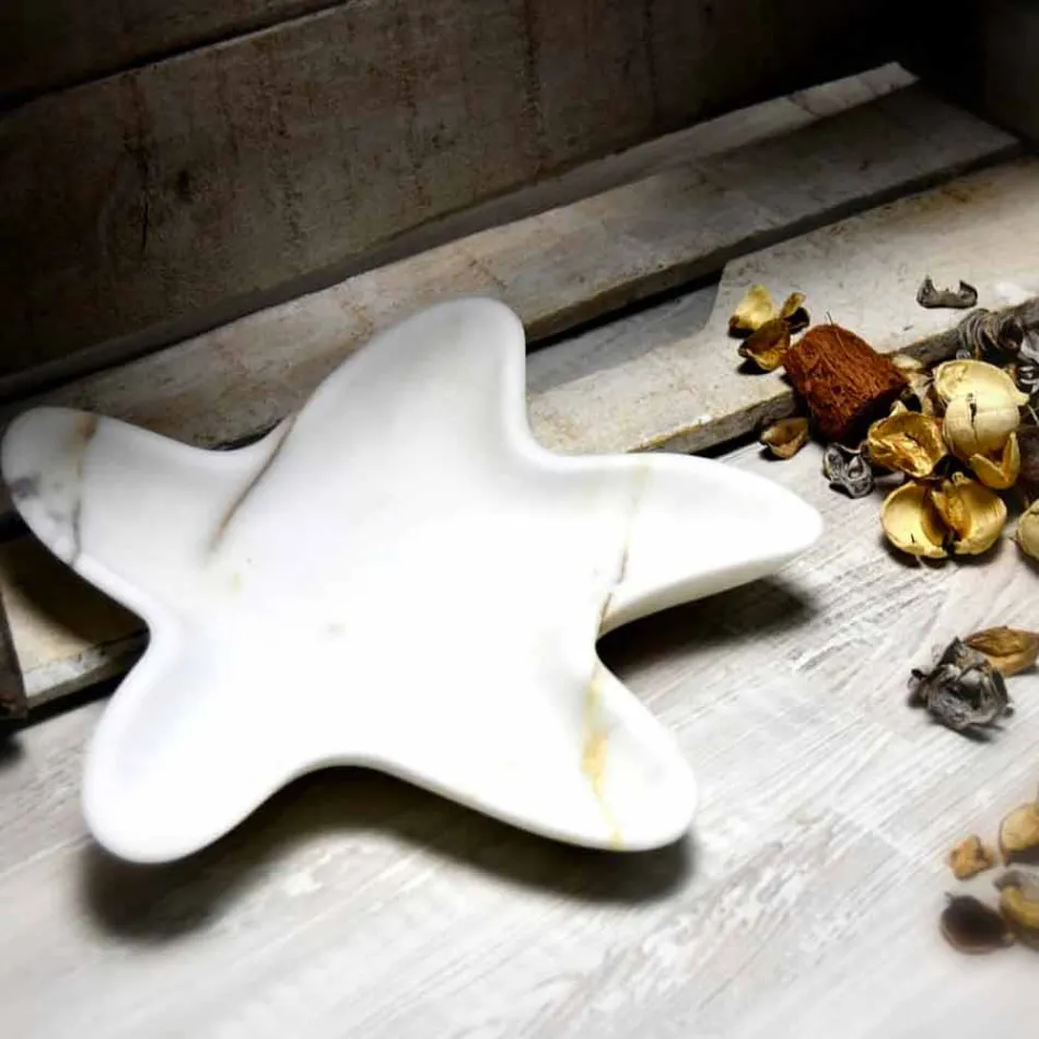 Nowoczesny spodek marmurowy w kształcie rozgwiazdy Made in Italy - Ticcio Viadurini