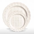 Ulubiony talerz 12 sztuk w białej porcelanie ręcznie zdobiony - Rafiki