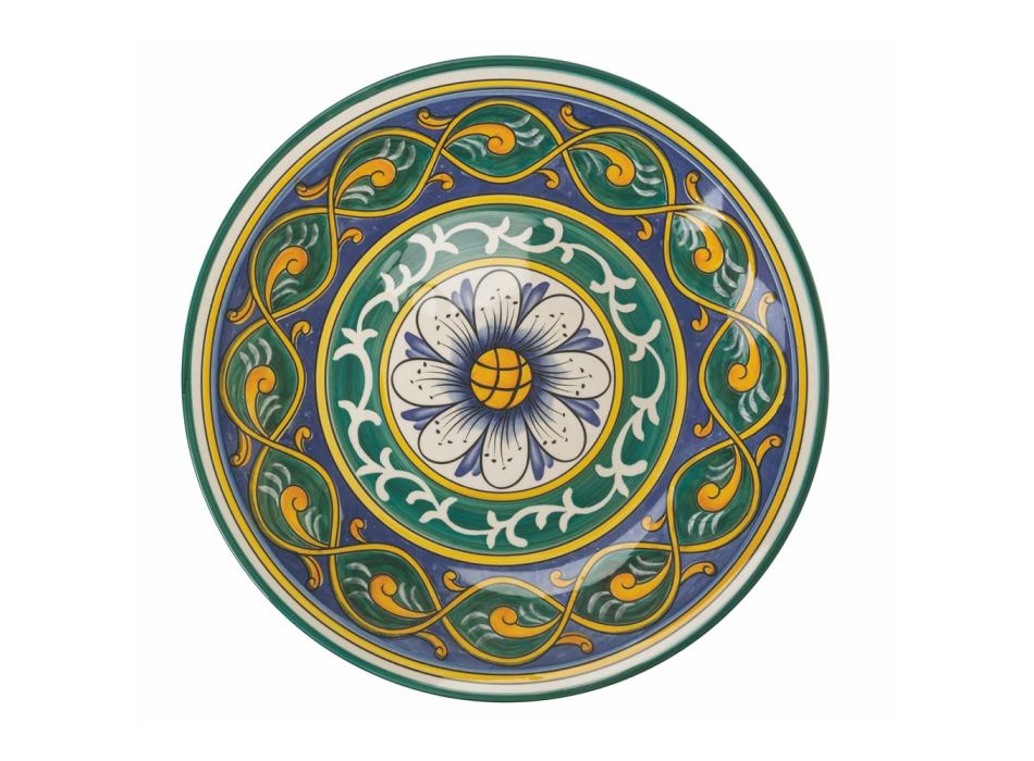 Okrągły talerz do serwowania z kolorowymi dekoracjami dolomitu - Cabria Viadurini