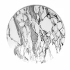 Okrągły talerz do serwowania z białego marmuru z Carrary Made in Italy - Kamil Viadurini