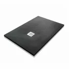 Nowoczesny brodzik 120x80 w kamieniu z efektem żywicy i stali - Domio Viadurini