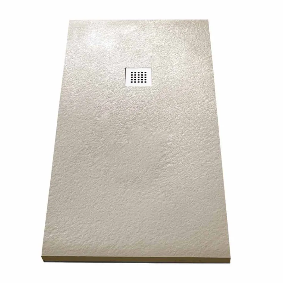 Nowoczesny brodzik prostokątny 160x80 z żywicy imitującej kamień - Domio Viadurini