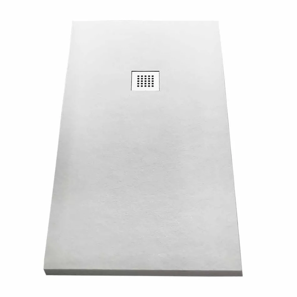 Nowoczesny brodzik prostokątny 160x80 z żywicy imitującej kamień - Domio Viadurini