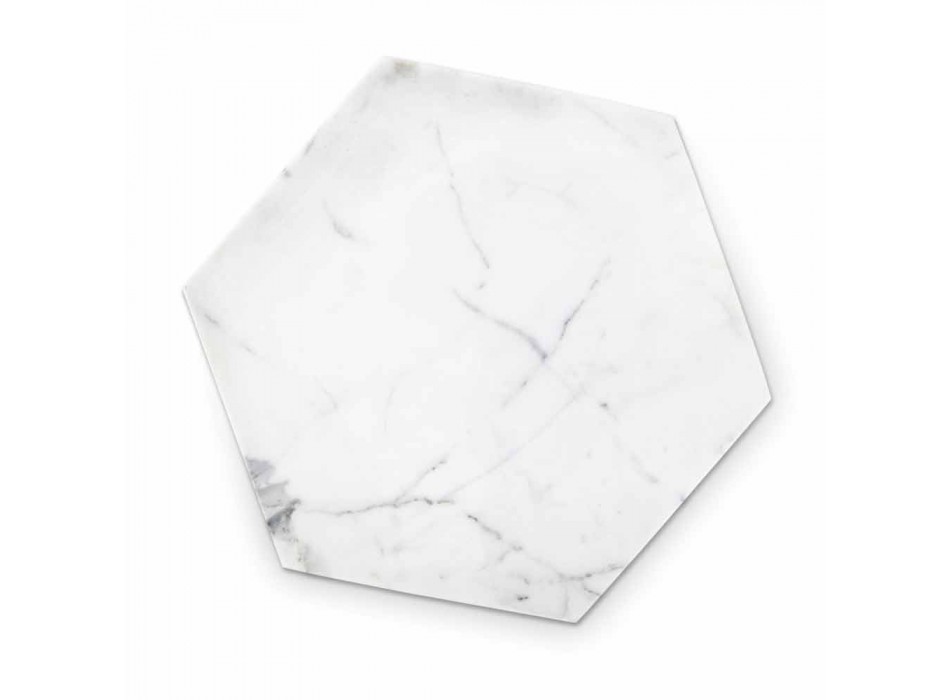 Sześciokątna płyta dekoracyjna z białego marmuru z Carrary Made in Italy - Sintia Viadurini
