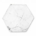 Sześciokątna płyta dekoracyjna z białego marmuru z Carrary Made in Italy - Sintia