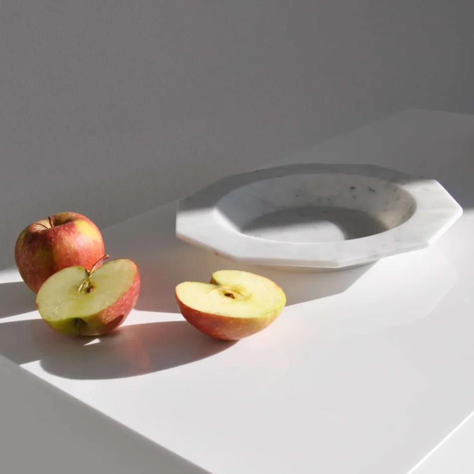 Satynowy marmurowy talerz do zupy Made in Italy - Yutaro Viadurini