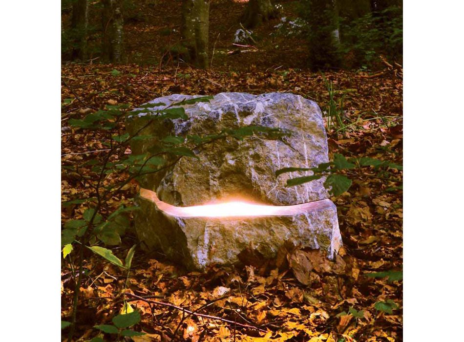 Kamień oświetlająca z dyfuzorem dźwięku Fior di Pesco Carnico Dźwięku Viadurini