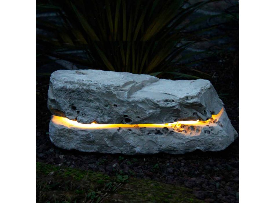 Kamień oświetlająca z dyfuzorem dźwięku Fior di Pesco Carnico Dźwięku Viadurini